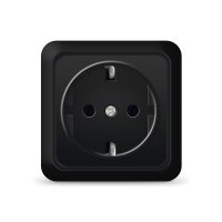 Розетка Олимп 1-ая с/з черный (10/200)