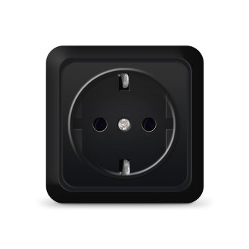 Розетка Олимп 1-ая с/з черный (10/200)