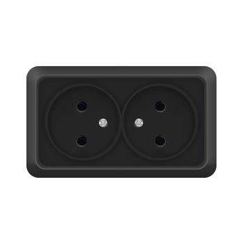 Розетка Олимп 2-ая б/з черный (10/200)