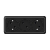 Розетка Олимп 3-ая б/з черный (5/100)