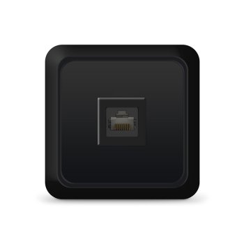 Розетка Олимп RJ45 черный (10)