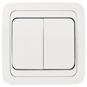 Выключатель Валери 2кл. белый (10/200)