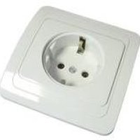 Розетка Валери 1-ая с заземлением белый (10/200)
