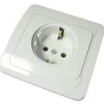 Розетка Валери 1-ая с заземлением белый (10/200)