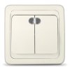 Выключатель Валери 2кл. слоновая кость подсветка (10/100)