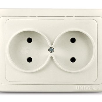 Розетка Валери 2-ая слоновая кость б/з (10/100)