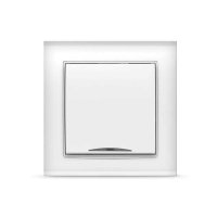 Выключатель Бриллиант 1кл. белый подсветка (10)