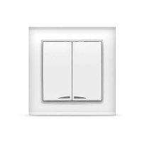 Выключатель Бриллиант 2кл. белый подсветка (10)