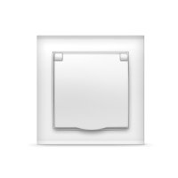 Розетка Бриллиант 1-ая белый с/з крышка (10)