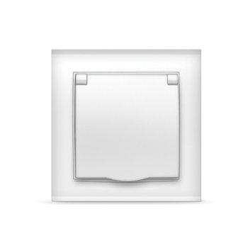 Розетка Бриллиант 1-ая белый с/з крышка (10)