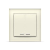 Выключатель Бриллиант 2кл. слоновая кость подсв. (10)