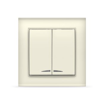 Выключатель Бриллиант 2кл. слоновая кость подсв. (10)