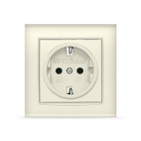 Розетка Бриллиант 1-ая слоновая кость с/з (10)