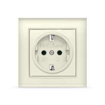 Розетка Бриллиант 1-ая слоновая кость с/з (10)