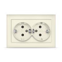 Розетка Бриллиант 2-ая слоновая кость с/з (10)