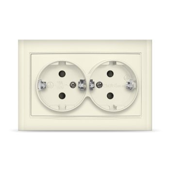 Розетка Бриллиант 2-ая слоновая кость с/з (10)