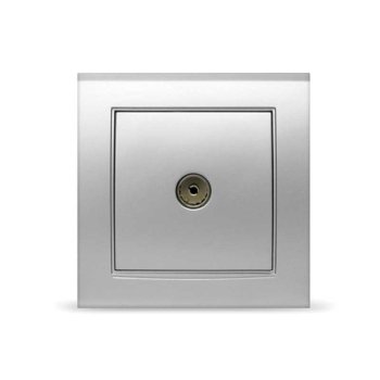 Розетка Бриллиант TV серебро (10)