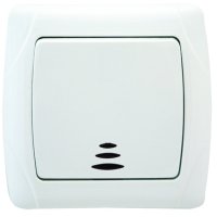 Выключатель Маргарита 1кл. белый подсветка (10/200)