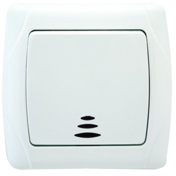 Выключатель Маргарита 1кл. белый подсветка (10/200)