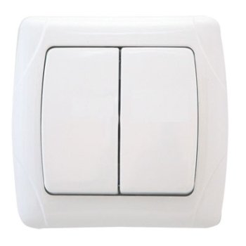Выключатель Маргарита 2кл. белый (10/200)