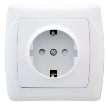 Розетка Маргарита 1-ая белая с/з (10/200)