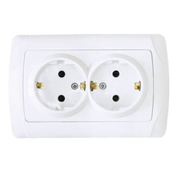 Розетка Маргарита 2-ая белая с/з (10/200)