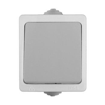 Bыключатель Аллегро 1кл. серый IP54 (100)