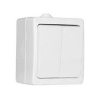 Bыключатель Аллегро 2кл. белый IP54 (100)