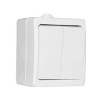 Bыключатель Аллегро 2кл. белый IP54 (100)