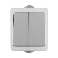 Bыключатель Аллегро 2кл. серый IP54 (10)
