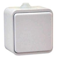 Выключатель Клио 1кл IP44 белый (10)