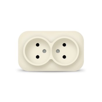 Розетка IONICH 2-ая слоновая кость б/з (10/200)