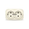 Розетка IONICH 2-ая с заземлением слоновая кость (10)