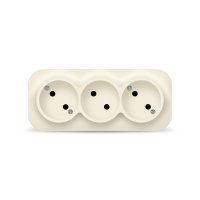 Розетка IONICH 3-ая без заземления слоновая кость (10)