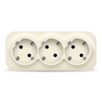 Розетка IONICH 3-ая с/з слоновая кость (8/80)