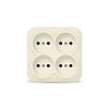 Розетка IONICH 4-ая без заземления квадрат слоновая кость (10)