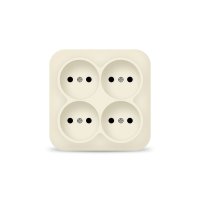 Розетка IONICH 4-ая без заземления квадрат слоновая кость (10)