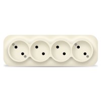 Розетка IONICH 4-ая без заземления слоновая кость (8)