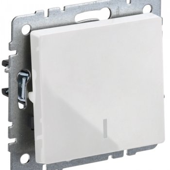 Механизм выключателя 1кл подсветка белый IEK Brite