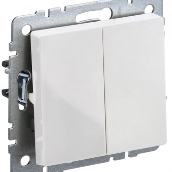 Механизм выключателя 2кл белый IEK Brite