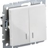Выкл 2кл подсв механизм белый IEK Brite (10/100)