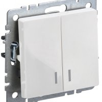 Выкл 2кл подсв механизм белый IEK Brite (10/100)
