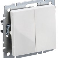 Механизм выключателя 2кл проходной белый IEK Brite