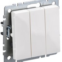 Механизм выключателя 3кл белый IEK Brite