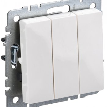 Механизм выключателя 3кл белый IEK Brite