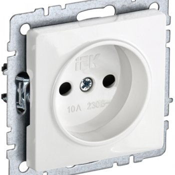 Механизм розетки 1-ая без заземления белый IEK Brite