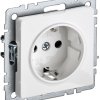 Механизм розетки 1-ая с заземлением белый IEK Brite