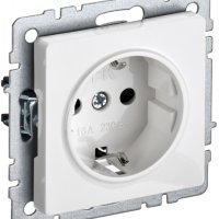 Механизм розетки 1-ая с заземлением белый IEK Brite