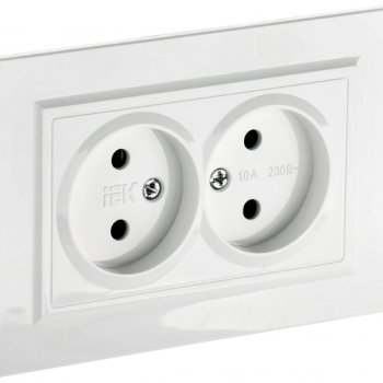 Механизм розетки 2-ая без заземления белый IEK Brite