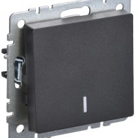 Выкл 1кл подсв механизм черный IEK Brite (10/100)